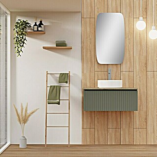 Conjunto de mueble de baño Yako (80 cm, Verde musgo, 3 pzs.)
