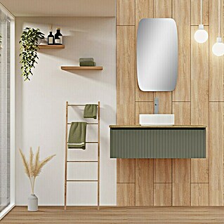 Conjunto de mueble de baño Yako (100 cm, Verde musgo, 3 pzs.)