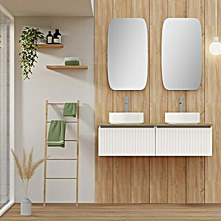 Conjunto de mueble de baño Yako (120 cm, Blanco seda, 5 pzs.)