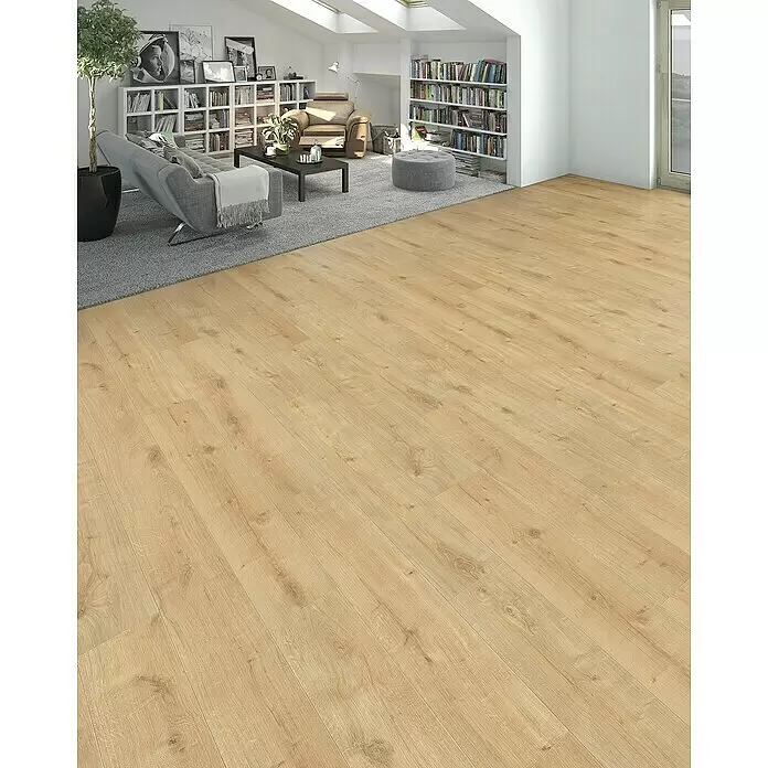 Living by Haro Laminat Sonderedition - Eiche Siena puro, Landhausdiele, 1.282 x 193 x 7 mm - Stimmungsaufnahme