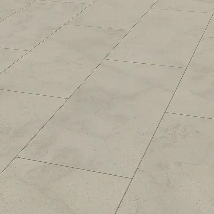 LOGOCLIC Aquaprotect Laminat - Arosa, Fliese, 638 x 330 x 8 mm - Elegantes Bodenfliesenmuster in einem hellen Farbton, das eine moderne und saubere Ästhetik vermittelt. Perfekt für stilvolle Innenräume.