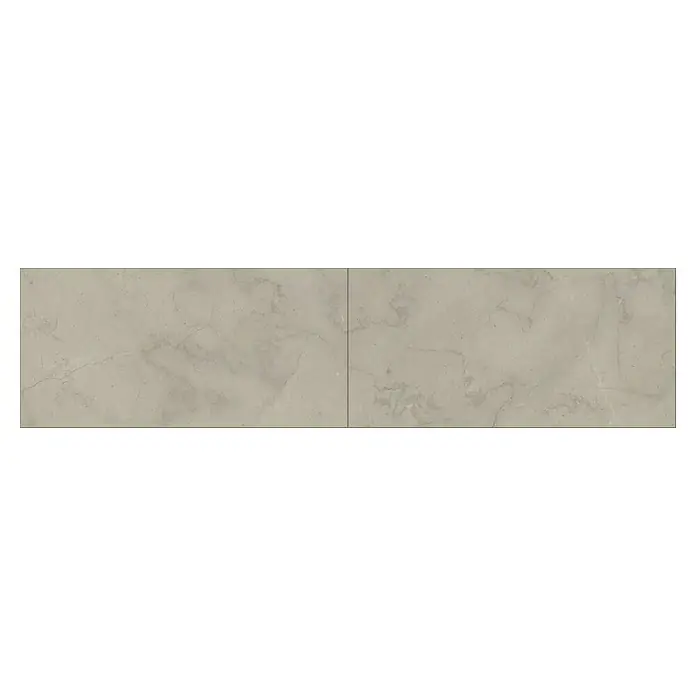 LOGOCLIC Ceramico Laminat - Arosa, Fliese, 638 x 330 x 8 mm - Nahaufnahme von zwei hellgrauen Marmorfliesen mit subtilen Mustern, ideal für moderne und elegante Innenräume.
