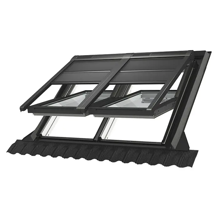 Velux Hitzeschutz-Markise Solar SSS - Passend für Fenstertyp: GGU, GGL, GPU, GPL, GHU, GHL, Passend für Fenstergröße: PK06, P06 - Dachfenster mit integriertem Rollladen für optimalen Lichtschutz und Komfort im Dachgeschoss. Das Fenster sorgt für Helligkeit und der Rollladen für Verdunkelung.