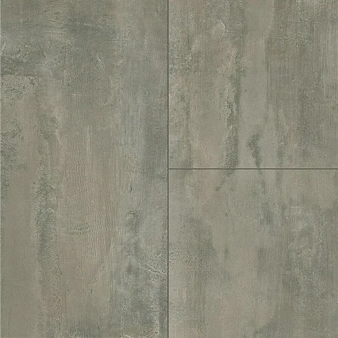LOGOCLIC Designboden Element Flex - Vibe Tile, Fliese, 638 x 322 x 7 mm - Graue Bodenfliesen mit Betonoptik, die ein modernes und industrielles Flair in jeden Raum bringen. Die Oberfläche ist rau und strukturiert.