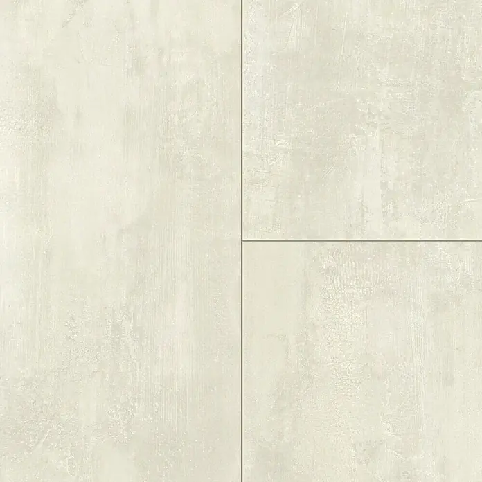 LOGOCLIC Designboden Element Flex - Mist Tile, Fliese, 638 x 322 x 7 mm - Nahaufnahme von beigen Bodenfliesen mit subtiler Textur, die ein minimalistisches und modernes Design zeigen. Die Fliesen sind ideal für Innenräume.
