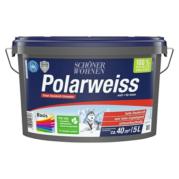Polarweiß | WOHNEN-Farbe SCHÖNER BAUHAUS 5 Wandfarbe 2, Matt) (Basismischfarbe l,