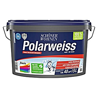 SCHÖNER WOHNEN-Farbe Wandfarbe Polarweiß (Basismischfarbe 2, 5 l, Matt)
