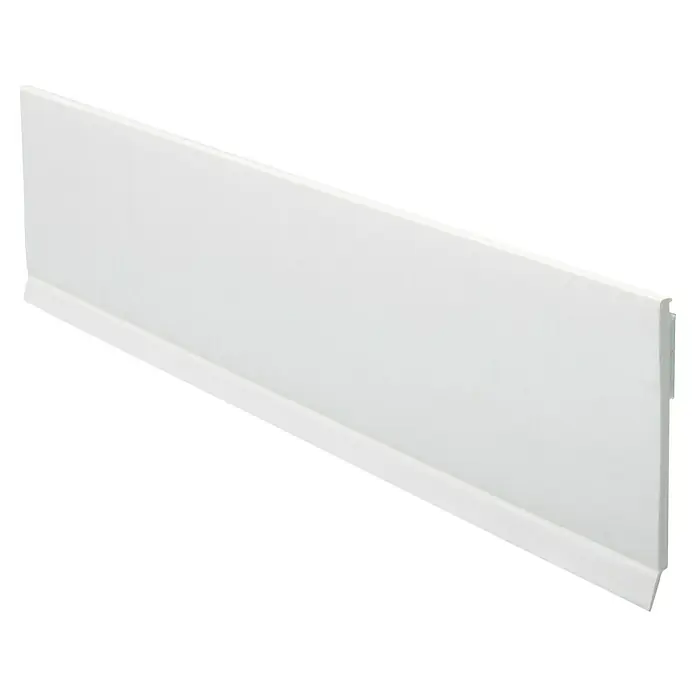 Primo Flachleiste mit Dichtlippe - 2,17 m x 2,5 mm x 50 mm, Weiß - Weiße Badezimmerverkleidung mit einem schlichten Design für eine moderne Badgestaltung und praktische Raumausnutzung.