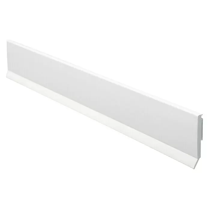 Primo Flachleiste mit Dichtlippe - 2,17 m x 2,5 mm x 30 mm, Weiß - Weißes PVC-Sockelleistenprofil mit flexibler Unterkante für einen sauberen Bodenabschluss.