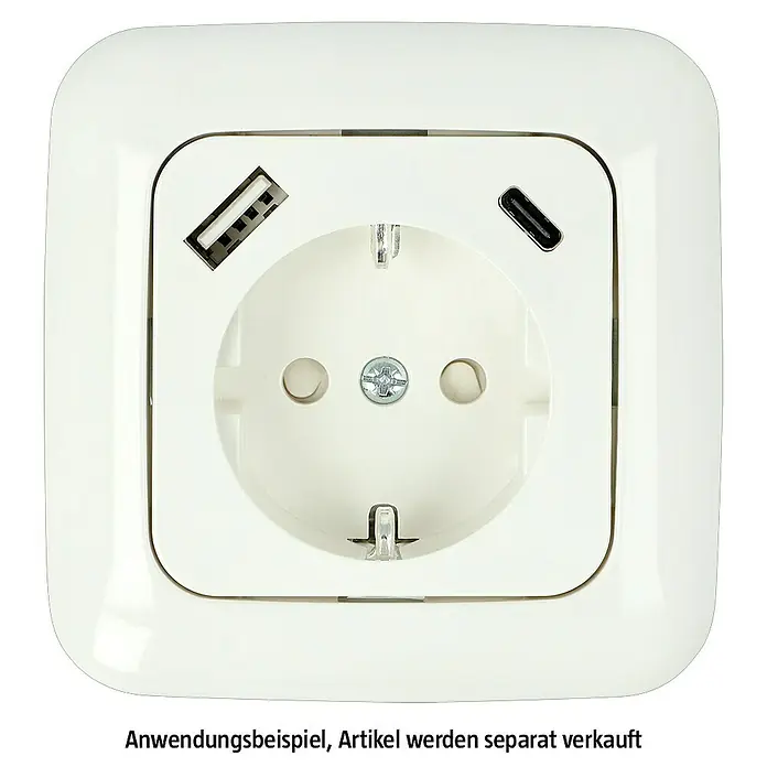 USB-Steckdose Typ A/C ReflexSI - Erhöhter Berührungsschutz, Kunststoff, Unterputzmontage - Eine moderne Steckdose mit USB- und USB-C-Anschlüssen, ideal für den zeitgemäßen Bedarf an Stromversorgung.