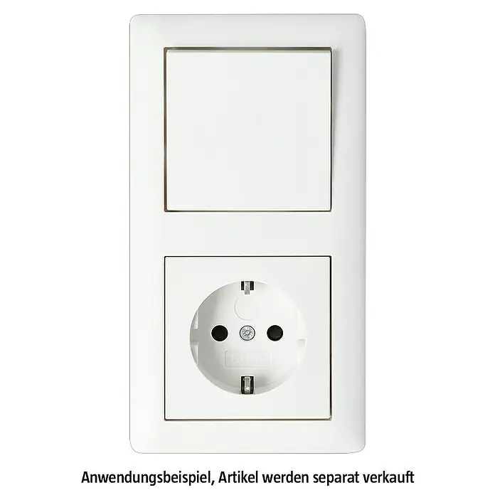 Gira Standard 55 Abdeckrahmen 021204 - Reinweiß seidenmatt, 2-fach, Kunststoff, Vertikal - Weiße Steckdose mit integriertem Schalter. Die Kombination bietet eine praktische Lösung für den Strombedarf im Alltag.