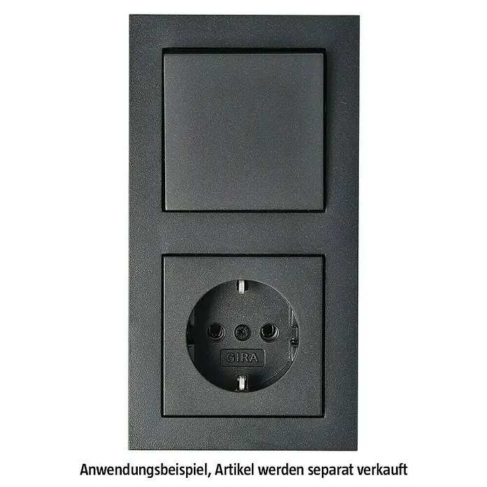 Gira E2 Abdeckrahmen 021223 - Anthrazit, 2-fach, Kunststoff - Gira Schalter und Steckdose in modernem Design. Die mattschwarze Ausführung verleiht jedem Raum einen Hauch von Eleganz und Funktionalität.