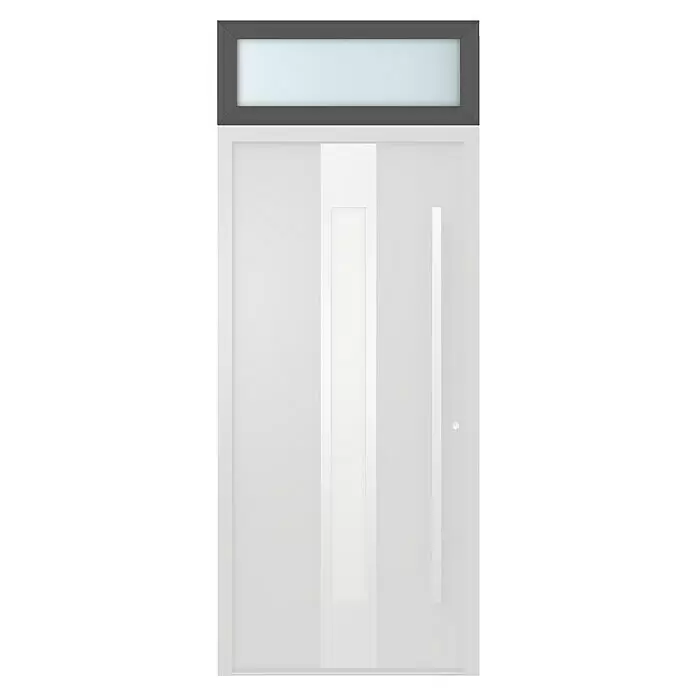 Gerda Oberlicht Thermo Prime - 100 x 40 cm, Anthrazitgrau, Sandgestrahlt - Rechteckiges LED-Panel mit dunkelgrauem Rahmen und mattierter weißer Abdeckung.