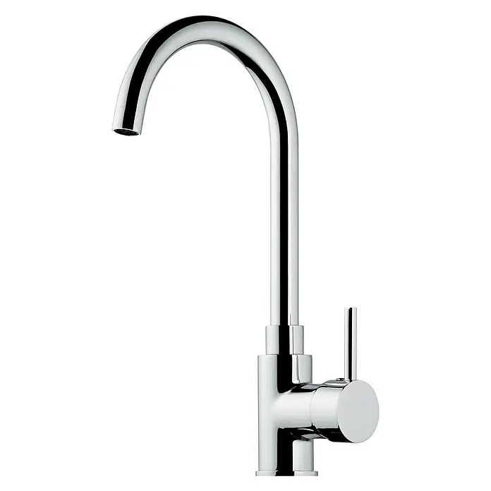 Pyramis Spültischarmatur Gusto Basic - Chrom, Glänzend - Ein glänzender, verchromter Wasserhahn mit hohem Auslauf und Hebel zur einfachen Bedienung. Stilvolles Design für moderne Küchen und Badezimmer.
