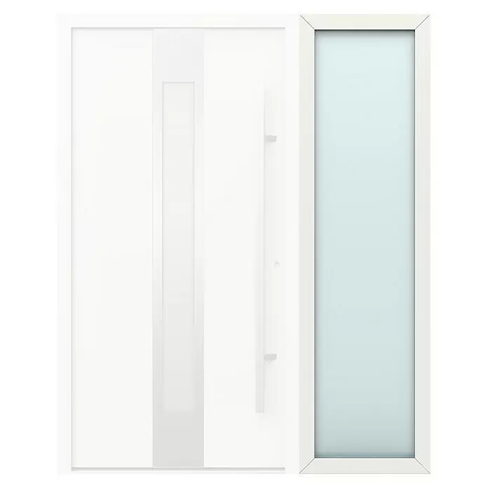 Gerda Seitenteil Thermo Prime - 60 x 210 cm, Weiß, Sandgestrahlt - Vorderansicht
