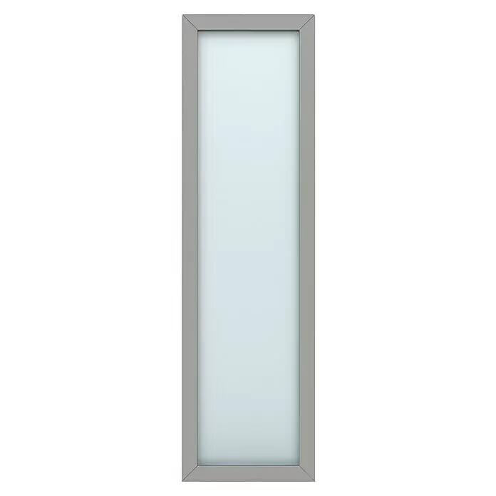 Gerda Seitenteil Thermo Prime - 60 x 210 cm, Grau, Sandgestrahlt - Hoher, schmaler grauer Rahmen mit hellblauem Einsatz.