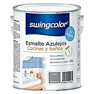 swingcolor Esmalte para azulejos Cocinas y baños (Gris roca, 2,5 l, Mate)