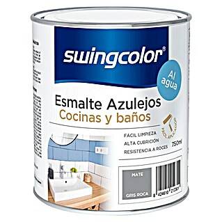 swingcolor Esmalte para azulejos Cocinas y baños (Gris roca, 750 ml, Mate)