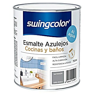 swingcolor Esmalte para azulejos Cocinas y baños (Gris roca, 750 ml, Satinado)