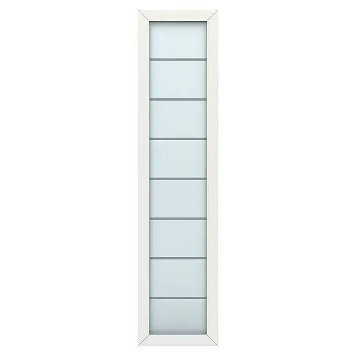 Gerda Seitenteil Thermo Prime - 50 x 210 cm, Weiß, Sandgestrahlt mit 7 Klarstreifen - Vorderansicht