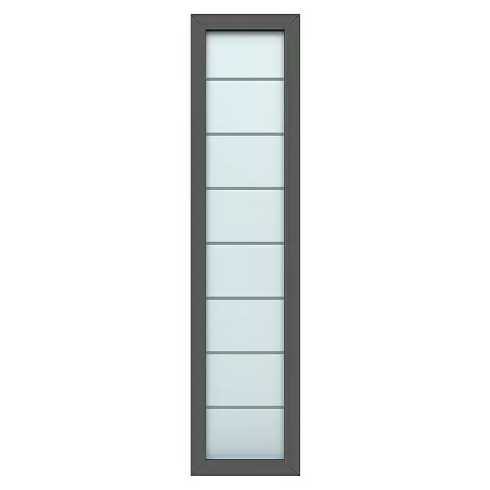 Gerda Seitenteil Thermo Prime - 50 x 210 cm, Anthrazitgrau, Sandgestrahlt mit 7 Klarstreifen - Vorderansicht