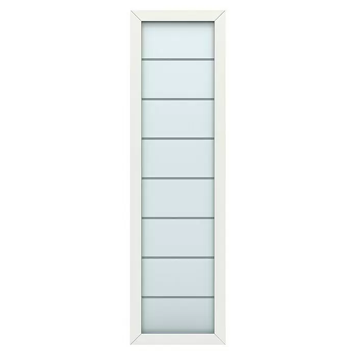 Gerda Seitenteil Thermo Prime - 60 x 210 cm, Weiß, Sandgestrahlt mit 7 Klarstreifen - Vorderansicht