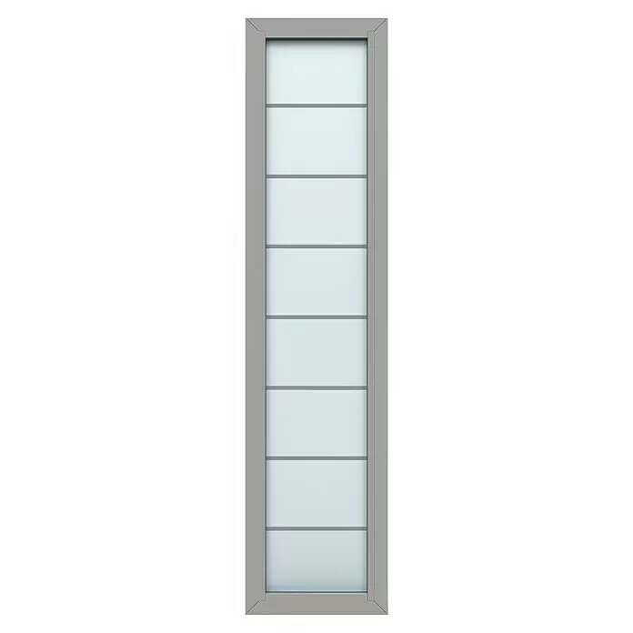 Gerda Seitenteil Thermo Prime - 50 x 210 cm, Grau, Sandgestrahlt mit Klarstreifen - Vorderansicht