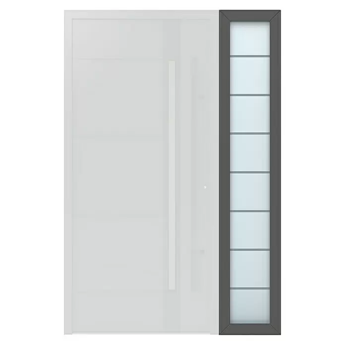 Gerda Seitenteil Thermo Prime - 40 x 210 cm, Anthrazitgrau, Sandgestrahlt mit 7 Klarstreifen - Vorderansicht