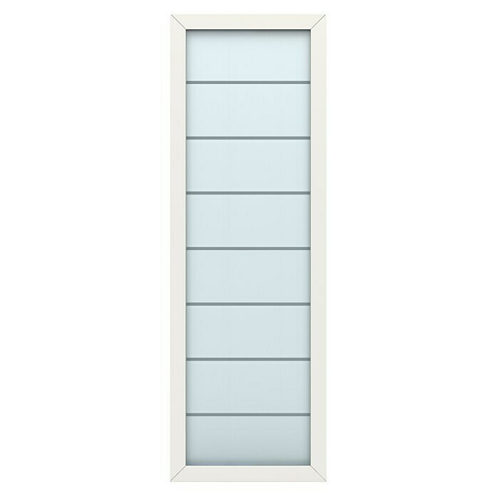 Gerda Seitenteil Thermo Prime (70 x 210 cm, Weiß, Sandgestrahlt mit Klarstreifen) | BAUHAUS