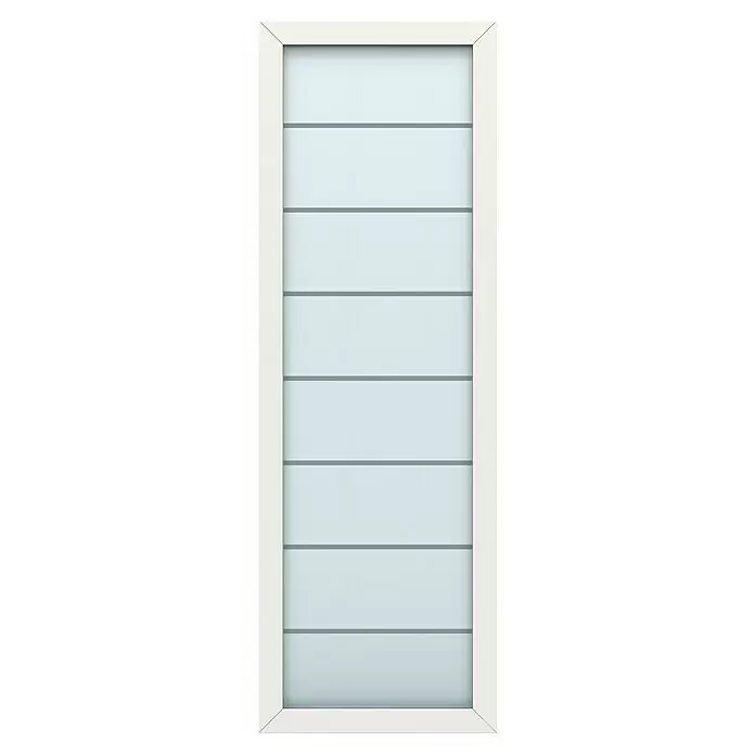 Gerda Seitenteil Thermo Prime - 70 x 210 cm, Weiß, Sandgestrahlt mit 7 Klarstreifen - Vorderansicht