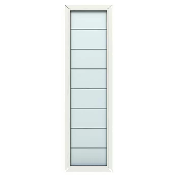 Gerda Seitenteil Thermo Prime - 60 x 210 cm, Weiß, Sandgestrahlt mit 7 Klarstreifen - Vorderansicht