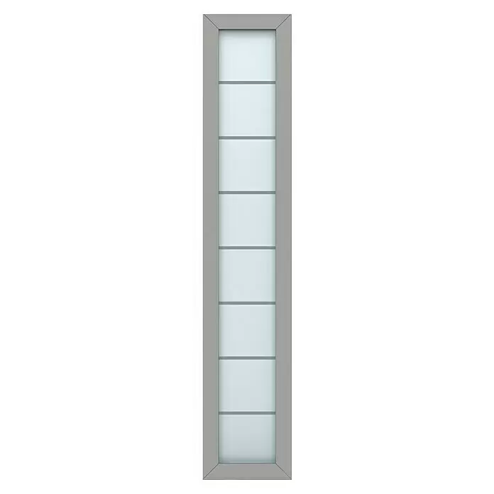 Gerda Seitenteil Thermo Prime - 40 x 210 cm, Grau, Sandgestrahlt mit 7 Klarstreifen - Vorderansicht