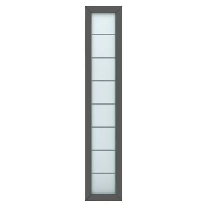 Gerda Seitenteil Thermo Prime - 40 x 210 cm, Anthrazitgrau, Sandgestrahlt mit 7 Klarstreifen - Vorderansicht