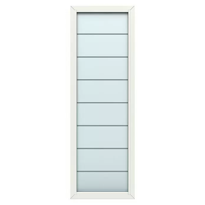 Gerda Seitenteil Thermo Prime - 70 x 210 cm, Weiß, Sandgestrahlt mit 7 Klarstreifen - Vorderansicht