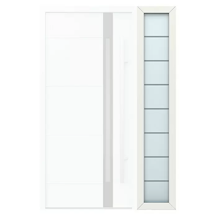 Gerda Seitenteil Thermo Prime - 40 x 210 cm, Weiß, Sandgestrahlt mit Klarstreifen - Vorderansicht