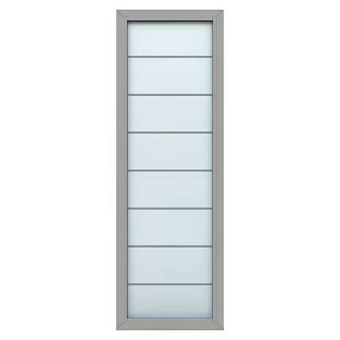 Gerda Seitenteil Thermo Prime - 70 x 210 cm, Grau, Sandgestrahlt mit 7 Klarstreifen - Vorderansicht