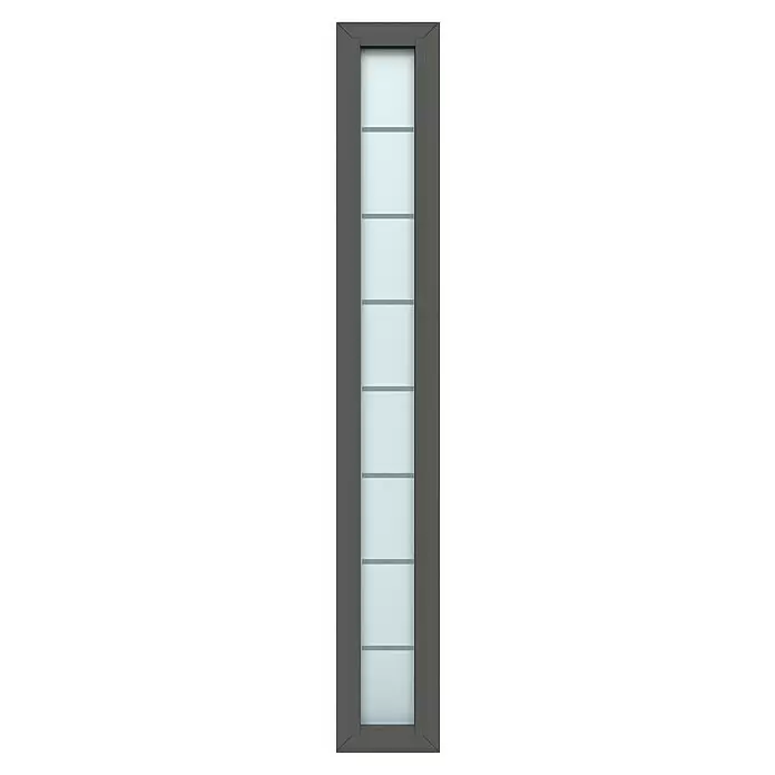 Gerda Seitenteil Thermo Prime - 30 x 210 cm, Anthrazitgrau, Sandgestrahlt mit Klarstreifen - Vorderansicht