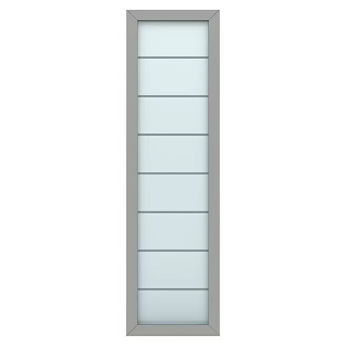Gerda Seitenteil Thermo Prime - 60 x 210 cm, Grau, Sandgestrahlt mit 7 Klarstreifen - Vorderansicht