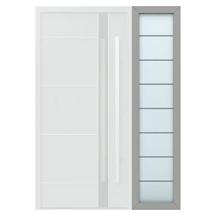 Gerda Seitenteil Thermo Prime - 50 x 210 cm, Grau, Sandgestrahlt mit Klarstreifen - Vorderansicht