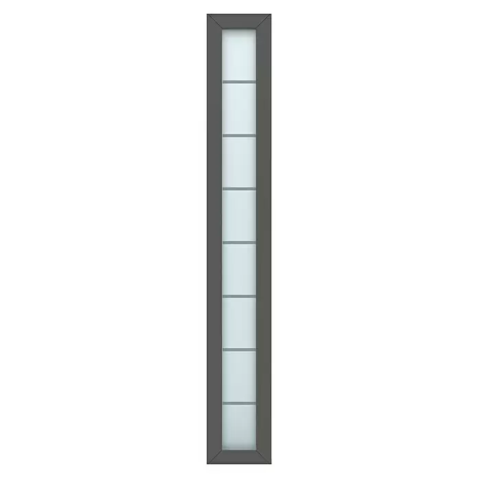 Gerda Seitenteil Thermo Prime - 30 x 210 cm, Anthrazitgrau, Sandgestrahlt mit Klarstreifen - Vorderansicht