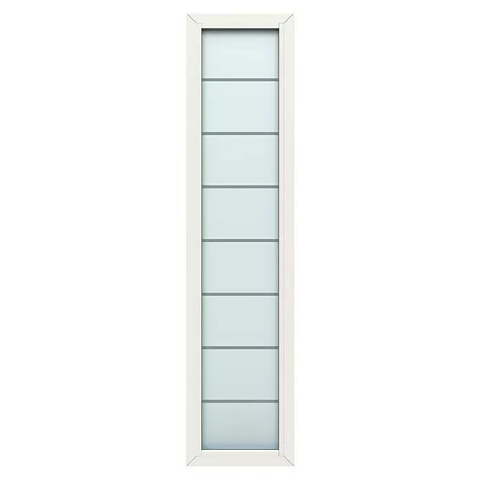 Gerda Seitenteil Thermo Prime - 50 x 210 cm, Weiß, Sandgestrahlt mit 7 Klarstreifen - Vorderansicht