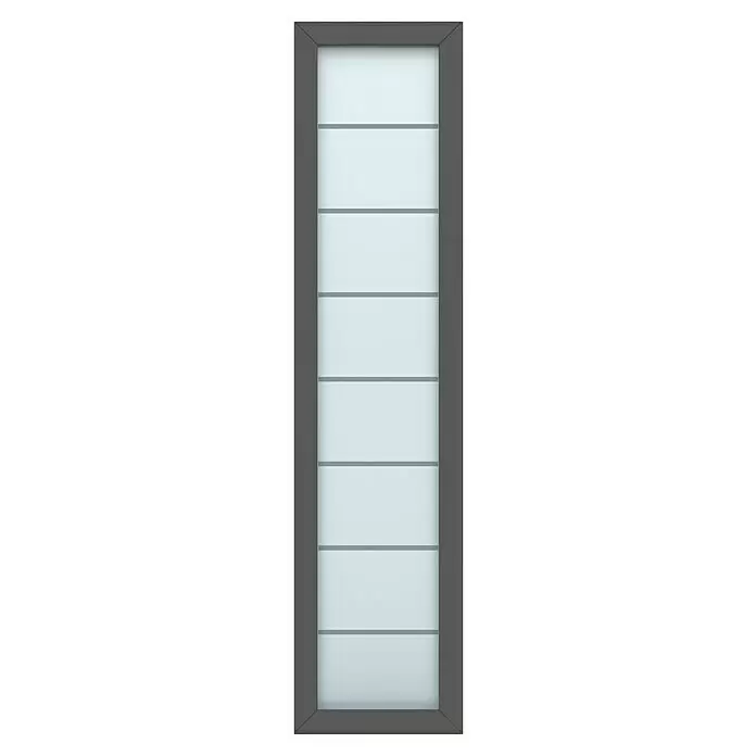 Gerda Seitenteil Thermo Prime - 50 x 210 cm, Anthrazitgrau, Sandgestrahlt mit 7 Klarstreifen - Vorderansicht