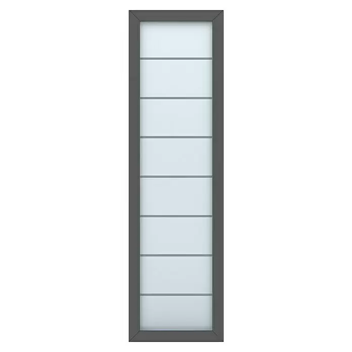 Gerda Seitenteil Thermo Prime - 60 x 210 cm, Anthrazitgrau, Sandgestrahlt mit 7 Klarstreifen - Vorderansicht