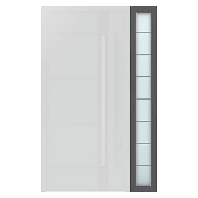 Gerda Seitenteil Thermo Prime - 30 x 210 cm, Anthrazitgrau, Sandgestrahlt mit Klarstreifen - Vorderansicht