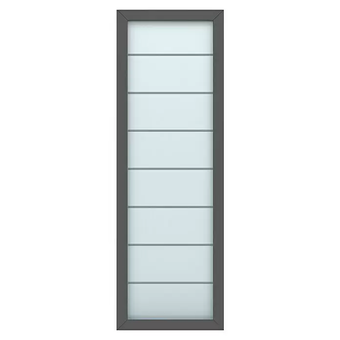 Gerda Seitenteil Thermo Prime - 70 x 210 cm, Anthrazitgrau, Sandgestrahlt mit 7 Klarstreifen - Vorderansicht