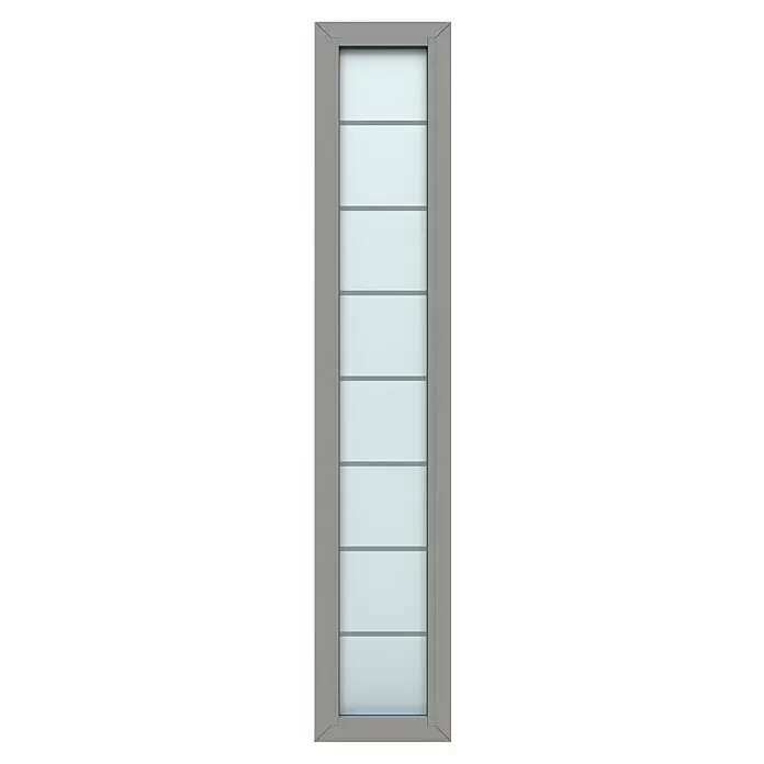Gerda Seitenteil Thermo Prime - 40 x 210 cm, Grau, Sandgestrahlt mit 7 Klarstreifen - Vorderansicht