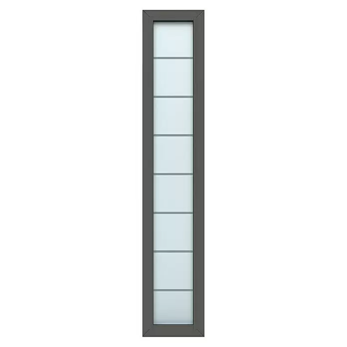 Gerda Seitenteil Thermo Prime - 40 x 210 cm, Anthrazitgrau, Sandgestrahlt mit 7 Klarstreifen - Vorderansicht
