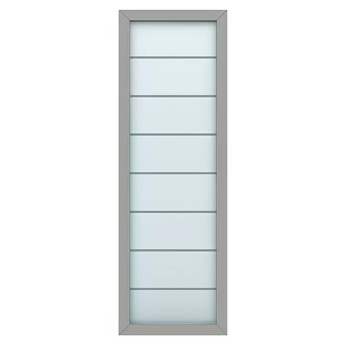 Gerda Seitenteil Thermo Prime - 70 x 210 cm, Grau, Sandgestrahlt mit 7 Klarstreifen - Vorderansicht
