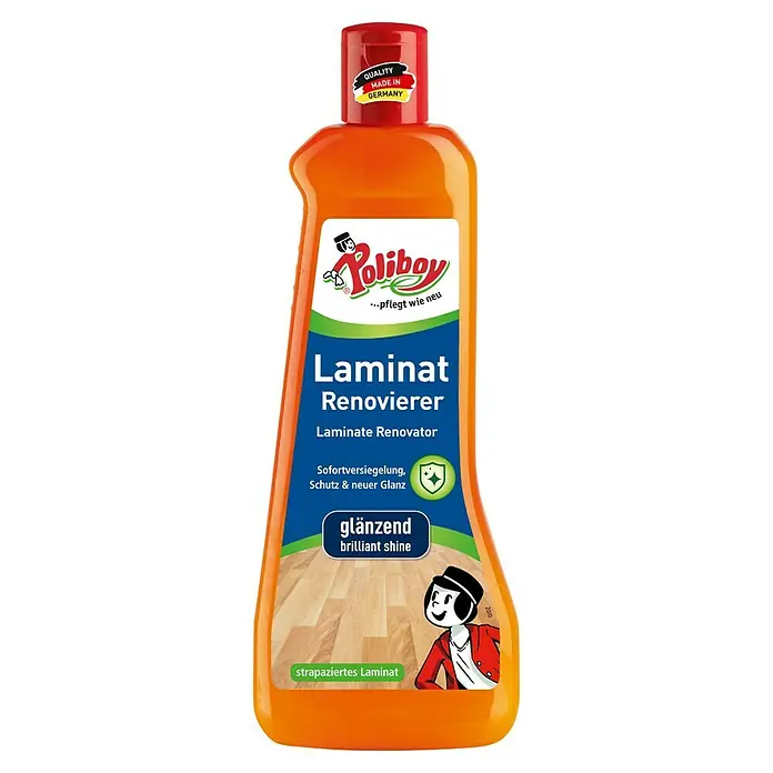 Poliboy Reinigungsmittel Laminat Renovierer - 500 ml, Flasche - Flasche Poliboy Laminat Renovierer für strahlenden Glanz und Schutz strapazierter Laminatböden.
