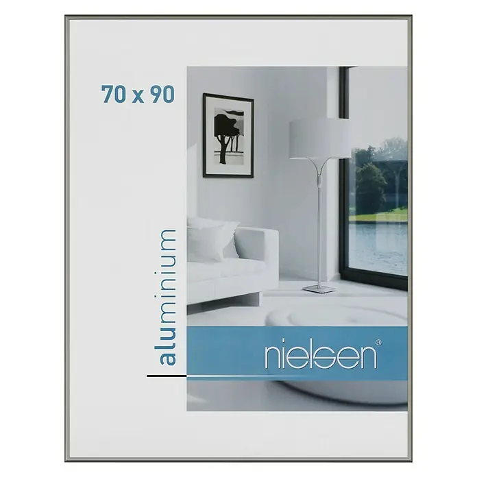 Nielsen Marco de aluminio Classic - 70 x 90 cm, Contraste de color gris - Marco de aluminio Nielsen, tamaño 70x90 cm, ideal para exhibir fotos y obras de arte con estilo.